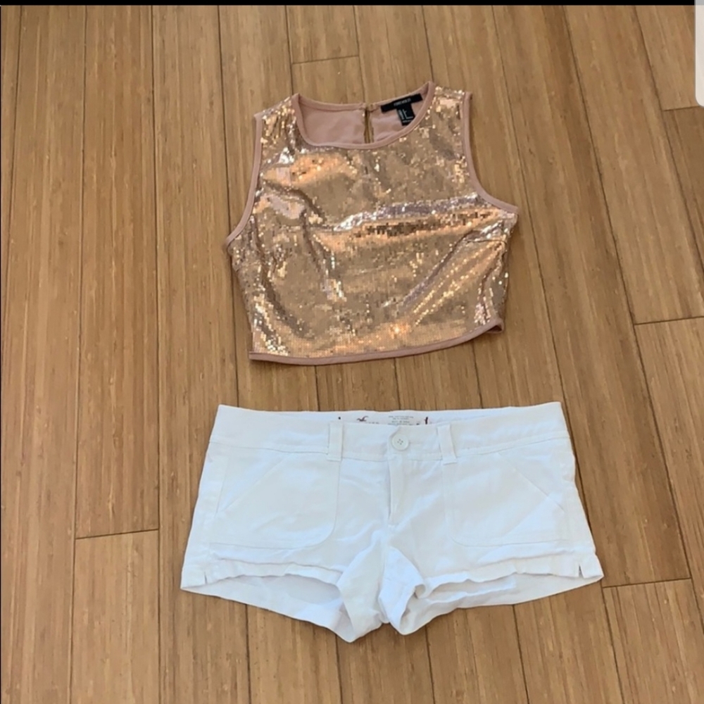 Sequined crop top